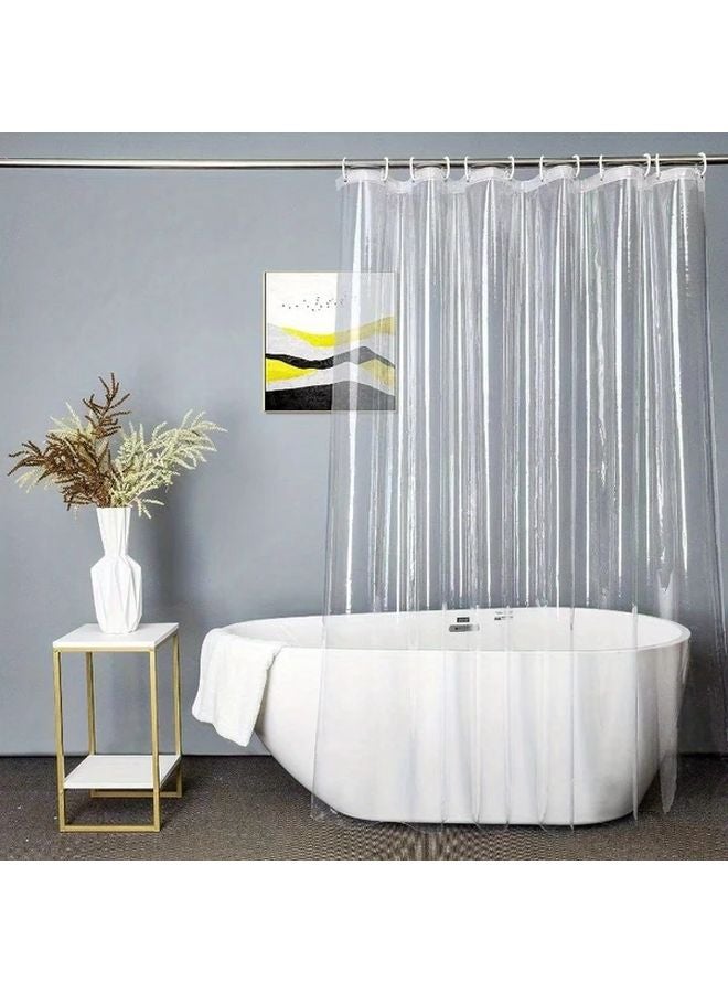 Transparent PEVA Shower Curtain Liner 78 74 Inch Height With 12 Hooks And 3 Magnets - Image 1